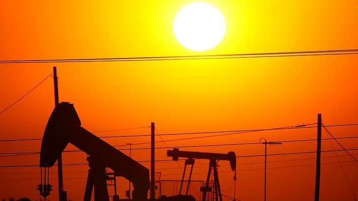 Oil Drilling Sunset