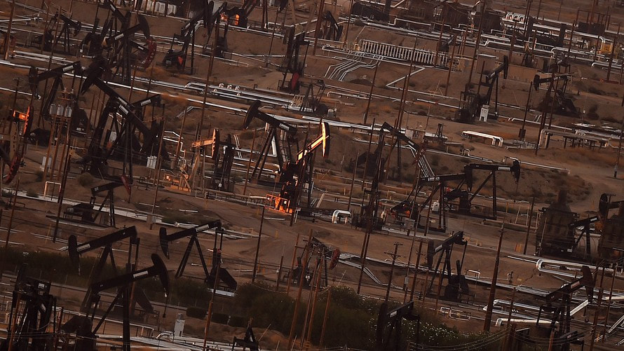 Chevron oil field in Bakersfield, California